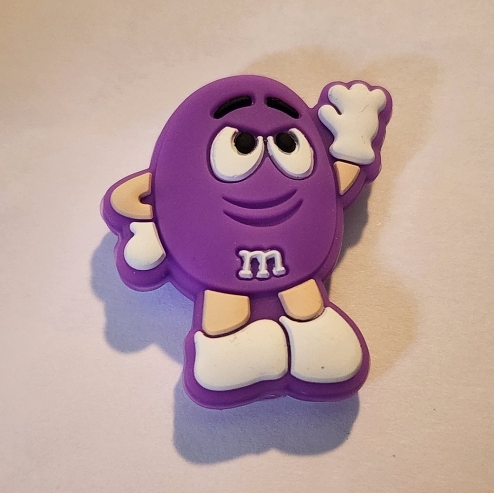 Focal Bead Self M&M Purple Candy Badge Clip Keychain Crafts Bag Clip‎ Silicone
